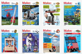 Montage of Make Magazine covers